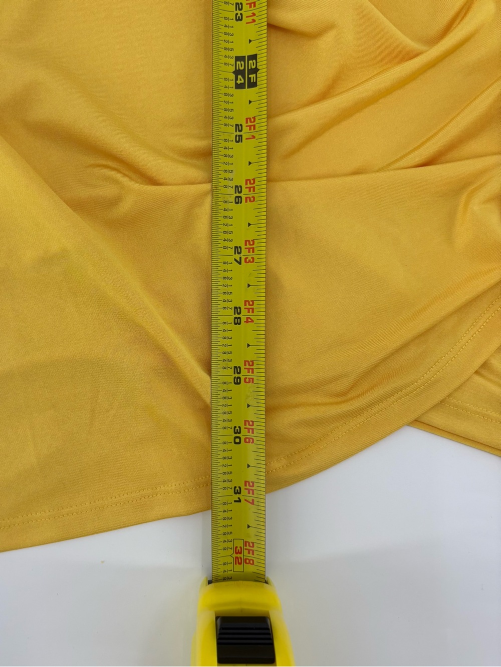 Y2K Yellow Cowl Neck Slip Dress Spaghetti Strap Sexy Ruched Large - Picture 10 of 12